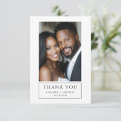 Elegant Wedding African American 2 Foto Vielen Dan Dankeskarte (Stehend Vorderseite)