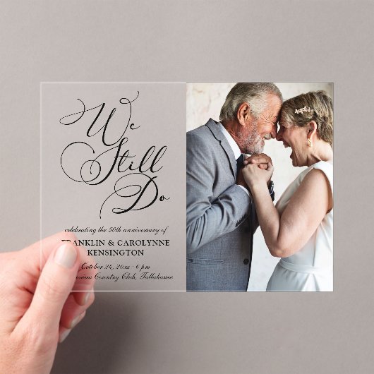 Elegant Wedding Anniversary Vow Renewal Acryleinladungen (Insitu (Handheld))