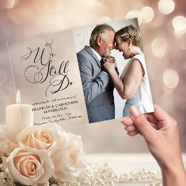 Elegant Wedding Anniversary Vow Renewal Acryleinladungen