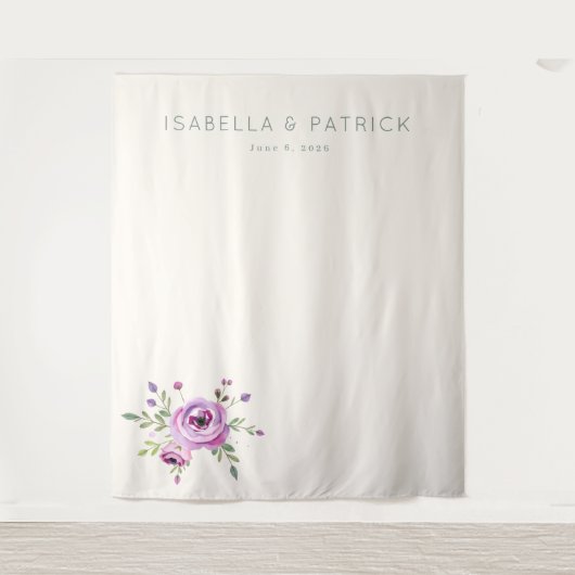 Elegant Wedding Announcement Wandteppich (Vorderseite)