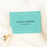 Elegant Wedding Aqua Blue und Black Monogram Dankeskarte<br><div class="desc">Die personalisierten Mitteilungskarten im Flachstil sind elegant und raffiniert gestaltet und mit einem Monogramm des verheirateten Namens einer Braut und eines Bräutigams versehen. Aqua / Rotwein's Eiklar,  Schwarz und Weiß Farbschema.</div>