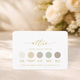 Elegant Wedding Attire Color Palette Card Einladung