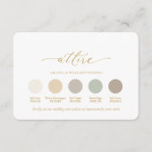 Elegant Wedding Attire Color Palette Card Einladung (Vorderseite)