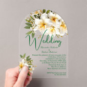 Elegant Wedding Azaleas Weiße Gelbe Blumen Acryleinladungen (Insitu (Handheld))