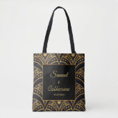 Elegant Wedding Black Gold Stilvoll personalisiere Tasche (Vorderseite)