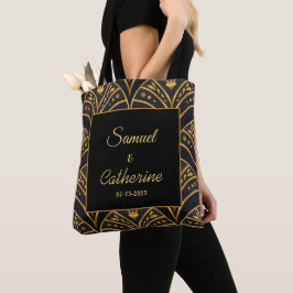 Elegant Wedding Black Gold Stilvoll personalisiere Tasche