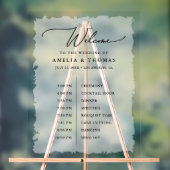 Elegant Wedding Black | White Welcome and Timeline Acrylschild (Neutral)