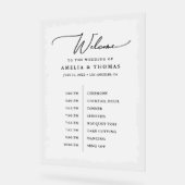 Elegant Wedding Black | White Welcome and Timeline Acrylschild (Winkel)