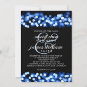 Elegant Wedding Blue Hollywood Glam Einladung (Vorderseite)
