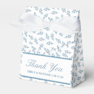 Elegant Wedding Blue Personalisiert Danke Gast Geschenkschachtel