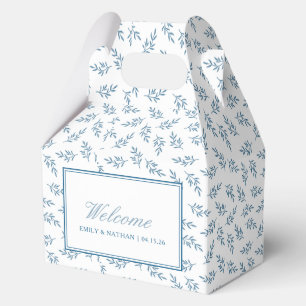 Elegant Wedding Blue Personalisiert Welcome Guest Geschenkschachtel