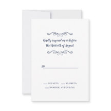 Elegant Wedding Blue White Classic Minimalistisch