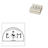Elegant Wedding Blume Monogram Gummistempel (Stempel)