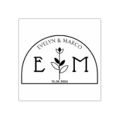 Elegant Wedding Blume Monogram Gummistempel (Prägung)