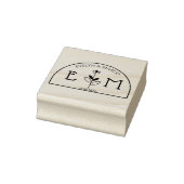Elegant Wedding Blume Monogram Gummistempel (Stempel)