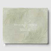 Elegant Wedding Boho Minimalistisch Palm Blätter Gästebuch (Vorderseite)