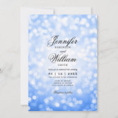 Elegant Wedding Bokeh Lights Romantic Navy Blue Einladung (Vorderseite)