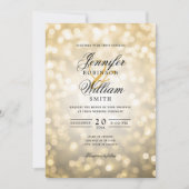 Elegant Wedding Bokeh Lights Romantisches Script G Einladung (Vorderseite)