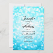 Elegant Wedding Bokeh Lights Romantisches Türkis Einladung (Vorderseite)