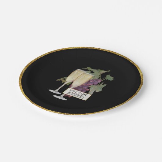 Elegant Wedding Bridal Verlobung Deco Champagne Pappteller (Schrägansicht)