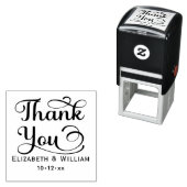 Elegant Wedding Bride Groom Date Danke, #3 Permastempel (Beispiel)