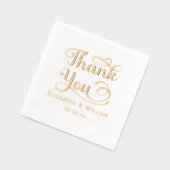 Elegant Wedding Bride Groom Date Danke, #3 Servietten Mit Folie (Links)