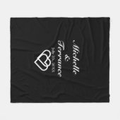 Elegant Wedding Bride Groom Schwarz-weiß Newlyweds Fleecedecke (Vorderseite (Horizontal))