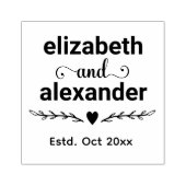 Elegant Wedding Bride Groom Typografy Monogram Gummistempel (Prägung)