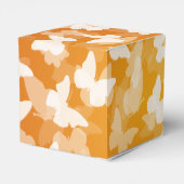Elegant Wedding Butterflies Monogram Orange Geschenkschachtel (Rückseite)