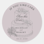 Elegant Wedding Cake Pastel Save the Date Runder Aufkleber (Vorderseite)