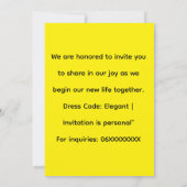 Elegant Wedding Calendar Invitation Einladung (Rückseite)