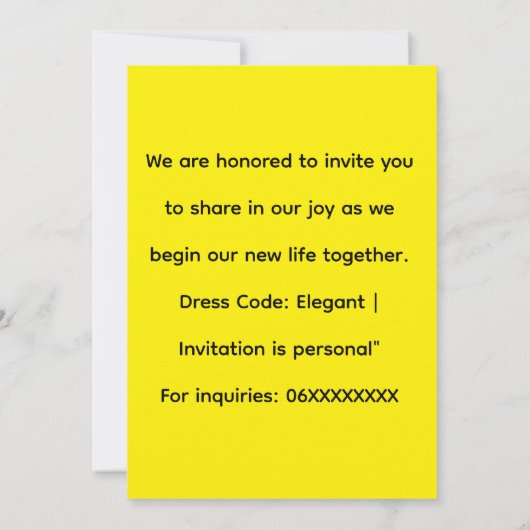 Elegant Wedding Calendar Invitation Einladung (Rückseite)