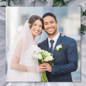 Elegant Wedding Calligraphy Foto Hearts Silver Gästebuch