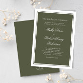 Elegant Wedding Calligraphy Green Script  Einladung