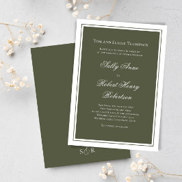 Elegant Wedding Calligraphy Green Script  Einladung