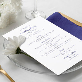Elegant Wedding Calligraphy Periwinkle Blue Dinner Menükarte