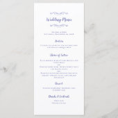 Elegant Wedding Calligraphy Periwinkle Blue Dinner Menükarte (Vorderseite)