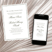 Elegant Wedding Calligraphy Script Green Einladung