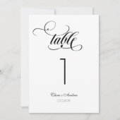ELegant Wedding Calligraphy Script-Tischnummer (Vorderseite)