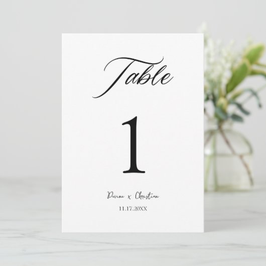 ELegant Wedding Calligraphy Script-Tischnummer (Stehend Vorderseite)