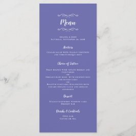 Elegant Wedding Calligraphy Trendy Periwinkle Blue Menükarte