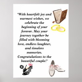 Elegant Wedding Card – Chic Black Heels with Pink Poster