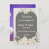 Elegant Wedding Card Einladung (Vorne/Hinten)