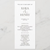 Elegant Wedding Ceremony & Reception Program  Programm (Vorderseite)