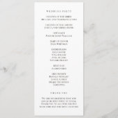 Elegant Wedding Ceremony & Reception Program  Programm (Rückseite)