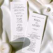 Elegant Wedding Ceremony & Reception Program  Programm