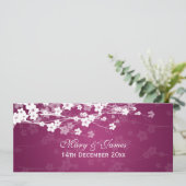 Elegant Wedding Cherry Blossom Plum Einladung (Stehend Vorderseite)