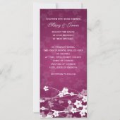 Elegant Wedding Cherry Blossom Plum Einladung (Rückseite)