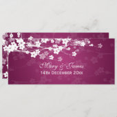 Elegant Wedding Cherry Blossom Plum Einladung (Vorne/Hinten)