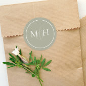 Elegant Wedding Classic Minimalistisch Monogram Gr Runder Aufkleber
